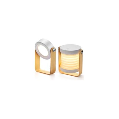 Dimmbare Touch-Nachttischlampe, tragbare Lampe mit sicherem Nachtlicht (Weiß) - Crezuo