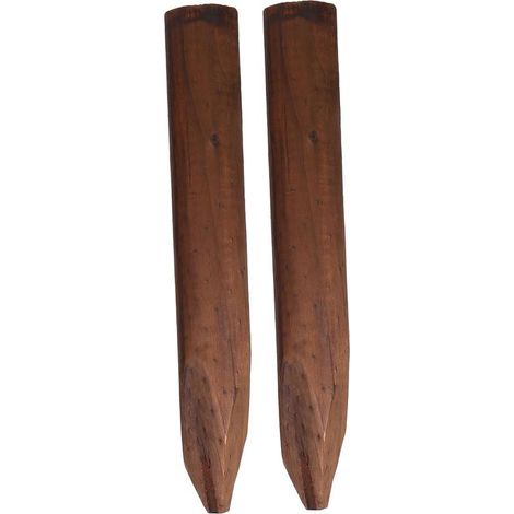 2 Pièces Poteaux Bois Traités pour Clôture de Jardin Bordure de Massifs et Délimitation Allées Piquets Résistants pour Aménagement Paysager Extérieur (1/5)