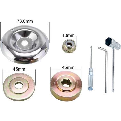 Universelle Kit Fixation écrou Lame Boîte,Tête de Débroussailleuse Universelle Accessoires,6 Morceaux Kit Ecrou Tete Debroussailleuse,Lames de Boîte Vitesse Métal,Pour Tondeuse à Gazon Brosse Cutter (1/3)