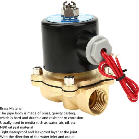 Vanne solénoïde à fermeture normale 2W160-15/2W-160-15 en laiton raccord fileté femelle G1/2 BSPP 24V électrovanne pour eau huile air (1/5)