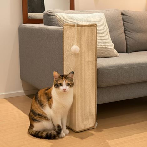 Under-Furniture Griffoir pour Chats, Poteau griffoir en sisal de 71 cm pour Angle de canapé, protège-Meubles pour canapé avec Balle Jouet (1/5)