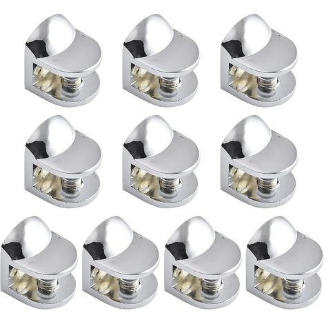 Lot de 10 supports de verre en métal rouille style moderne Fixation rapide pour cadre et cloisons (1/4)