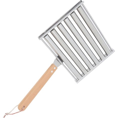 Lot amovible en acier inoxydable pour cuire saucisses et hot-dogs, manche long en bois, 4 brochettes, 6 piques, outil BBQ (1/5)