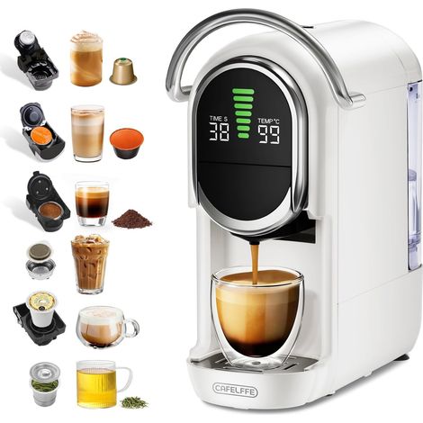Machine à Café Multi-Capsules MK-609S 6 en 1, 7 tailles de tasse, machine expresso 19 bars, compatible avec les capsules Original/DG/ESE/K-Cup, le thé et le café moulu, 1450 W (1/5)