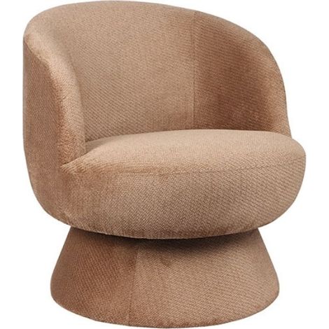 Fauteuil rond pivotant tissu camel Casita LADOGA (1/3)