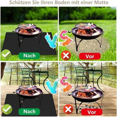 Tapis Ignifuge - 1 Pièce - Fibre De Verge - Résistance 1000°C - Protection Sol Barbecue Et Cheminée - 100x150 Cm UMD MUSICAL (1/5)