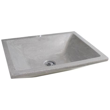 ONDEE ZEN - Vasque rectangle à poser TAMARA - Gris - 40cm - Terrazzo - Sans trop plein (1/4)