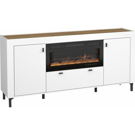 Commode Mormavu 110, Mat blanc, Tiroirs et portes, Nombre de tiroirs: 0, 84x177x40cm