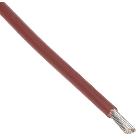 Fil de câblage à gaine PTFE RS PRO, 0,34 mm², 22 AWG, 200°C max, PTFE Marron, 100m ( Prix pour Bobine de 100 Mètres )