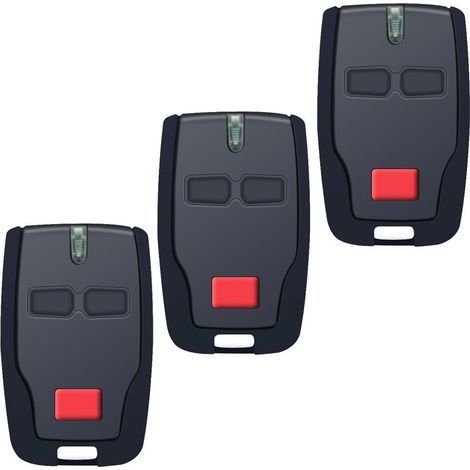 Garagentor-Fernbedienung (3er-Pack, 433,92 MHz) – 2 Kanäle, 2 Tasten, kompatibel mit BFT Mitto 2 B RCB, Kleio, Ghibli, TRC 2 – Code-Roll-/Lernfunktion (1/4)