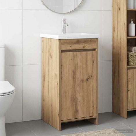 Vanidad de baño con lavabo Roble Artesanal 42 x 40 x 84,5 cm