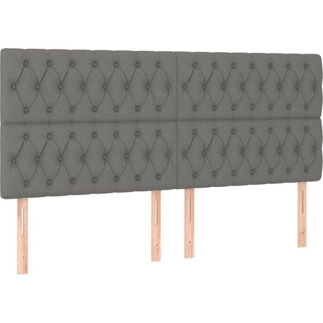 Maison Exclusive - Testiera Grigio Scuro 180x7x118/128 cm Tessuto