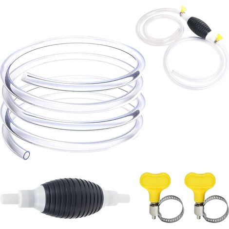 Pompe De Siphon à Main,Pompe Transfert Liquide L'eau,Pompe Essence de Transfert de Portable Manuel,Tuyau de 1.5 m avec airbag et étrier pour essence,Gaz naturel,Huile,,Liquide (1/5)