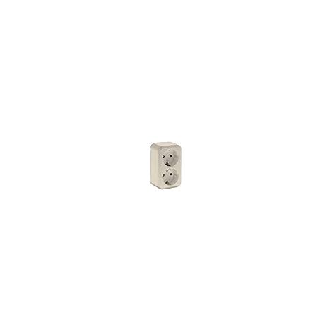 Doppia presa Fabrilamp schuko plastica 10x6 cm