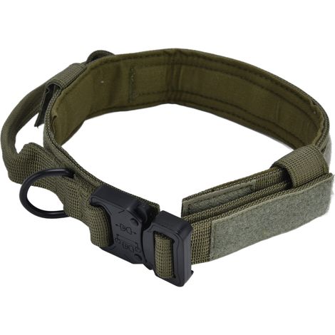 Taktisches Hundetrainingshalsband, Leine für mittelgroße/große Hunde, Hundetrainingshalsband im Militärstil, grün, Größe M (1/5)
