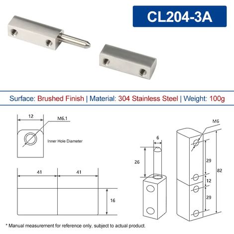 (CL204-3A-BXG-LS-8PCS) Charnière détachable mère-enfant pour porte d'armoire industrielle, boîte de distribution, axe de charnière en alliage de zinc (1/5)