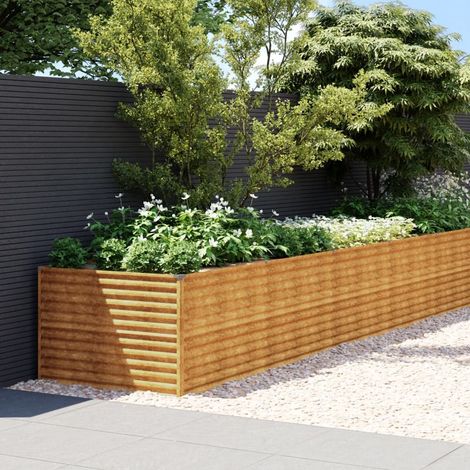 Jardinière Relief Acier Corten 578 X 100 X 69 cm. Aspect Rouille, Très tendance. Jardin, Patio, Balcon (1/5)