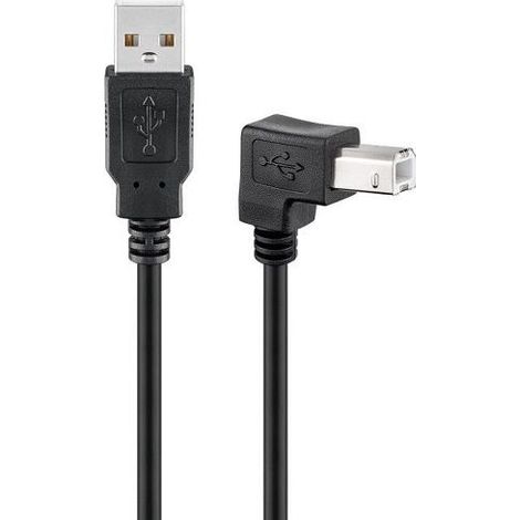 Cable USB 2.0 para impresora tipo B macho acodado 90 1 M Negro (1/4)