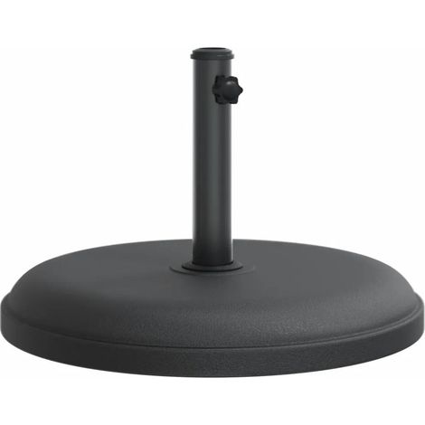 Base de parasol ronde 49,5 x 32 cm stable résistance au vent jardin avec adaptateurs en plastique noir (1/5)