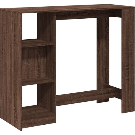 Maison Exclusive - Mesa alta con estante marrón roble 124x46x103,