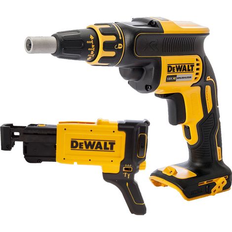 DeWALT DCF620N Cordless Brushless 18V Drywall Screwdriver Body Only With DCF6202 Collated Drywall Screw Gun Attachment (1/5)