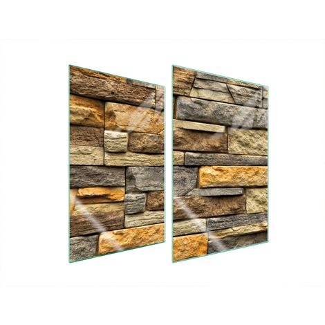 Plaque de protection en verre pour la cuisine, brique 2x35x52 (1/5)