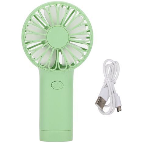 Ventilateur portatif vert, alimenté par batterie, Rechargeable par USB, petit pour voyage, pique-nique, bureau (1/5)