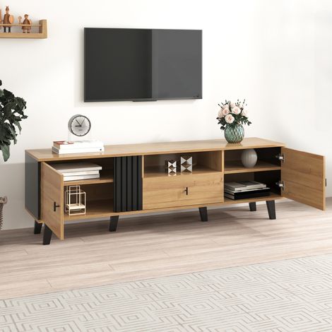 mobile tv 170cm contenitore legno nero con cassetto OKMYHOME (1/5)