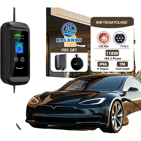 Cargador para vehículos eléctricos, potencia de salida de 11 kW, control WiFi inteligente, 11 kW, tipo 2 (1/2)