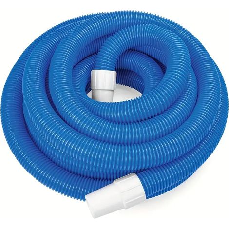 Tuyau d'aspiration piscine 9 m - Diamètre 38 mm - Flexible et résistant UV - Pour nettoyage de bassin - Compatible avec balai et skimmer - Bleu (1/5)