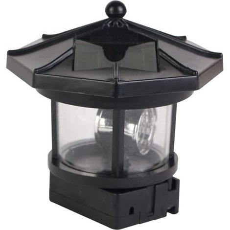 1 confezione faro rotante a energia solare lanterna retrò illuminazione da esterno illuminazione da terrazza rinnovabile solare paesaggio lampada a LED faro torre singolo (1/2)
