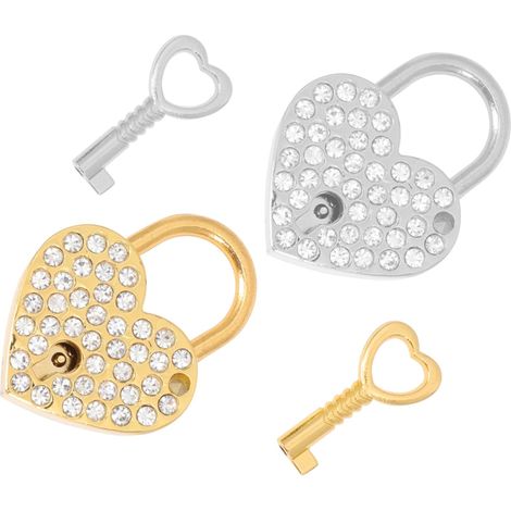 cadenas en forme de cœur avec petits cadenas en alliage de