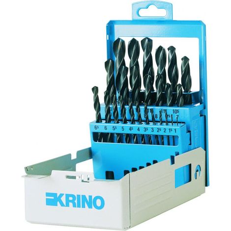 KRINO Serie assortimento 25 punte HSS Rullate per trapano acciaio metallo ferro