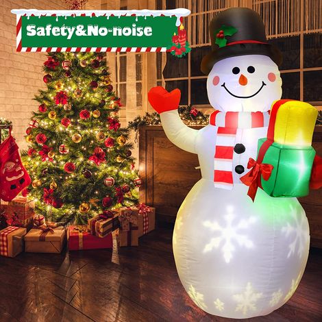 Aqrau Bonhomme de neige gonflable de Noël de 1,5 m avec LED, décorations de jardin de Noël gonflables extérieures (1/5)