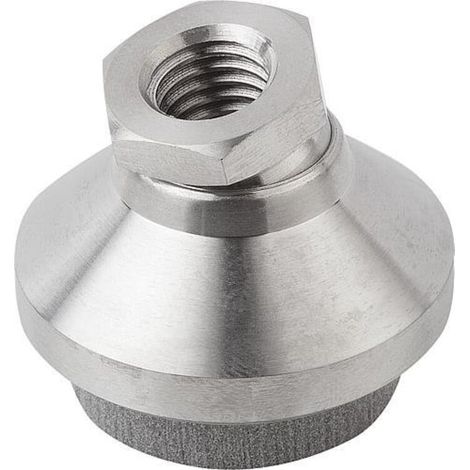 KIPP Gelenkteller D1=M16 D=50 H=40 Edelstahl schwingungsdämpfend (1/3)