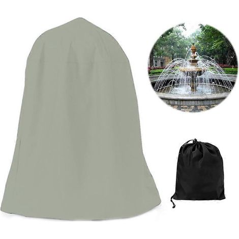 Housse pour fontaine de jardin, revêtement argent 420D, résistante à l'hiver, gris (1/5)