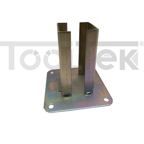 SUPPORTO TRAVI CON PIASTRA DI FISSAGGIO ACCIAIO ZINCATO 100x100mm (1/2)