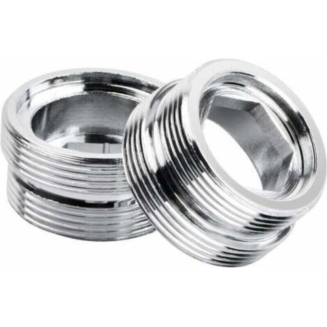 2 adaptadores de grifo con rosca macho, conector aireador de grifo de metal, adaptador de metal de aluminio para purificador de agua de grifo de cocina (M20-M22) - Crezuo (1/4)