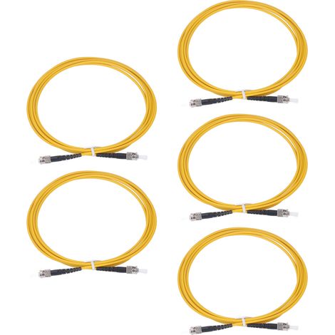 ST-ST 3m Glasfaserkabel, 5 Stück, halogenfreier LSZH-Mantel, Glasfaser-Patchkabel, 3-Meter-Verlängerung, flammhemmend, raucharm, ST-Stecker, professionelle Qualität (1/5)