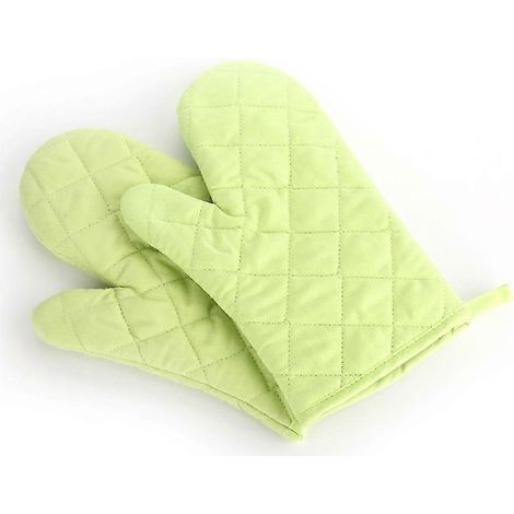 Gants de cuisine résistants à la chaleur : gants de cuisine en silicone, parfaits pour la cuisson au four et au gril (vert). (1/5)