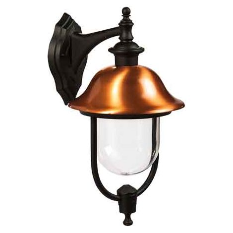 LANTERNA DA PARETE 'CALLIOPE DOWN' Colore Nero/Rame