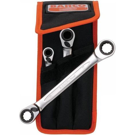 Bahco S4RM 3T 3pc Reversible Ratchet Spanner Set 8-19mm
