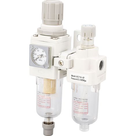 Luftfilter-Regler-Öler-Kombination G1/4 Zoll Ein-/Auslass Druckluftwerkzeug-Luftdruckregler Wasser-Öl-Abscheider (1/5)