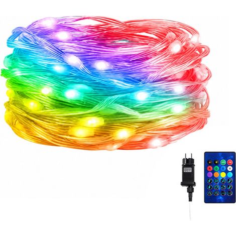 Catena di luci Led Smart 30 metri 300 Led RGBIC Wi-Fi cavo trasparente con telecomando Wisdom (1/2)