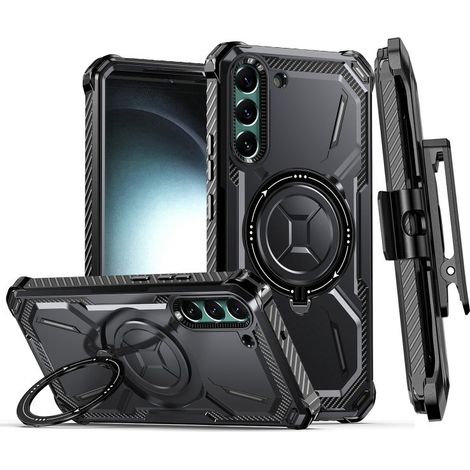 Étui pour Samsung Galaxy S23, clip ceinture anneau robuste, noir (1/5)