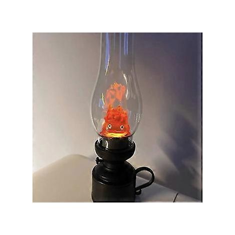 Howls wandelndes Schloss – Hängende Calcifer-Nachtlampe, LED-Flammen-Nachtlicht, Nachttischlampe, Anime-Nachtlicht, Schreibtischlampe, Heimdeko und Kristall