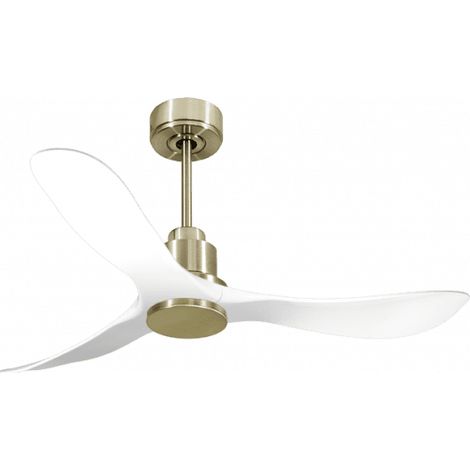 Tenerife de KlassFan - Super destratificateur et ventilateur DC 132 cm Laiton pales blanche sans Lumière idéal pour 25 à 35 m²