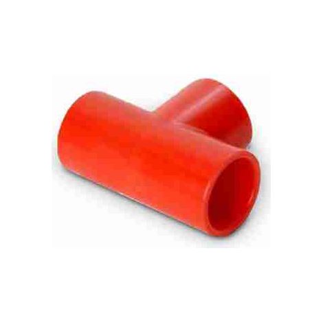 Raccordo a T in ABS di colore rosso per tubazione da 25 mm