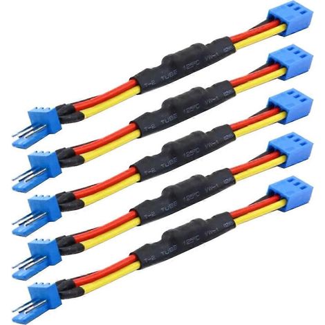 5 câbles d'extension de résistance pour ventilateur PC 3 broches, réduisant le bruit et la vitesse. Connecteur 3 broches. (1/4)