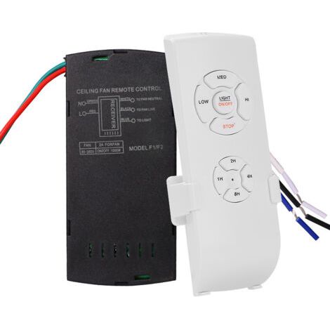 Ventilateur de plafond télécommandé 110V/220V – Contrôle à distance 30m – Pour maison, bureau, hôtel – 3 vitesses, 5 pales, finition métal (1/4)